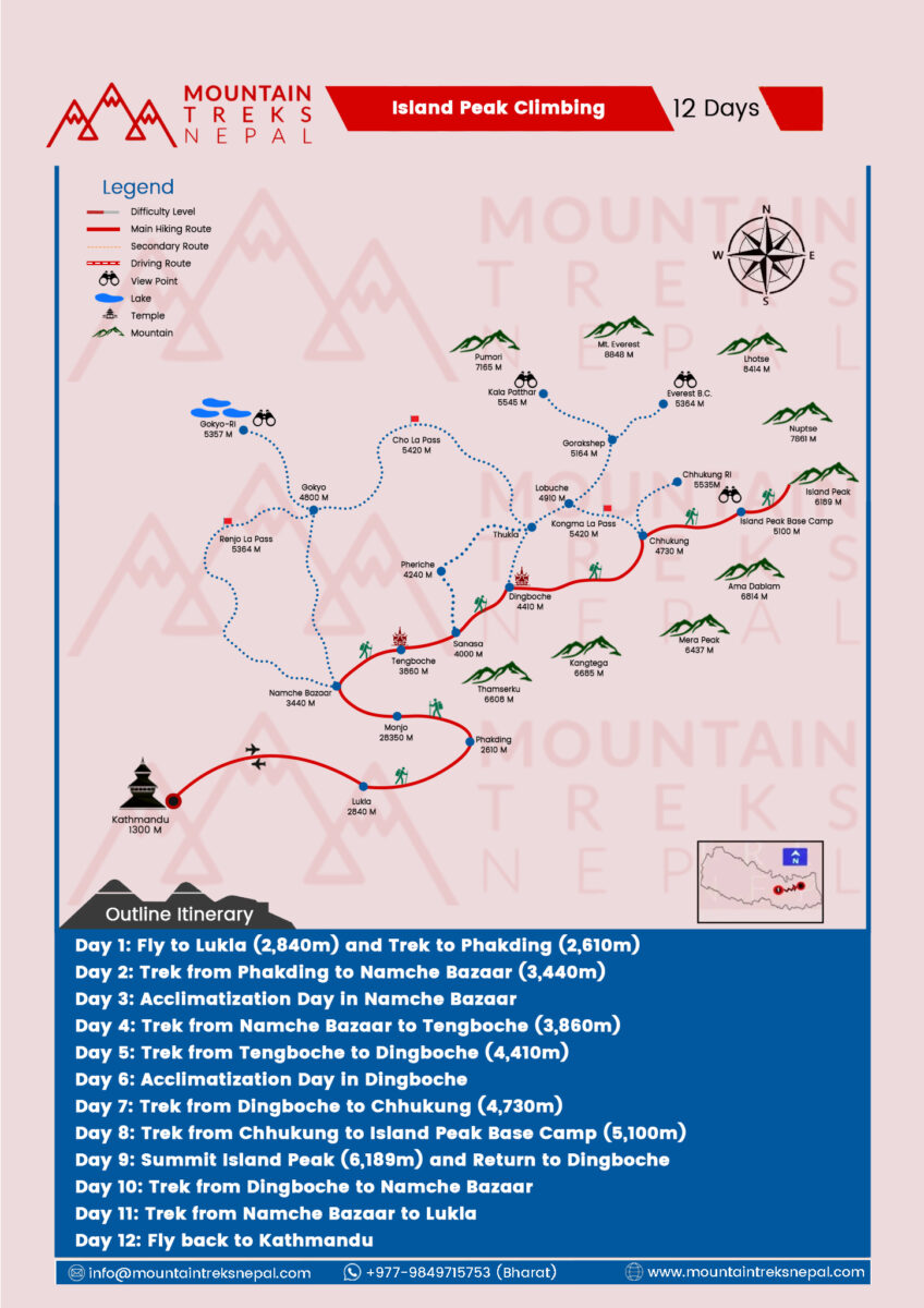 Island Peak Climbing Route Map