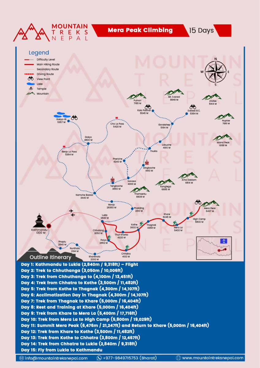 Mera Peak Climbing Route Map